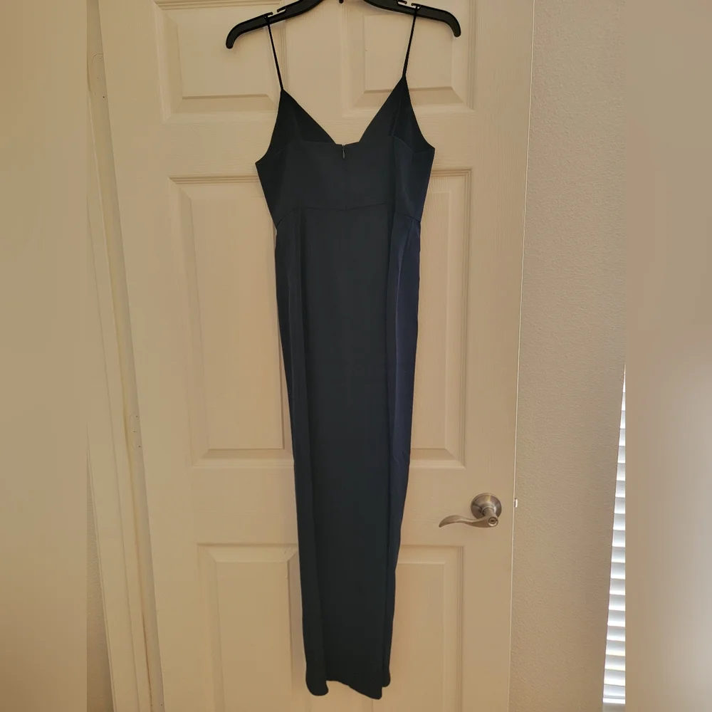 NWT Shona Joy Draped Cocktail Dress In Navy - Picture 10 of 10